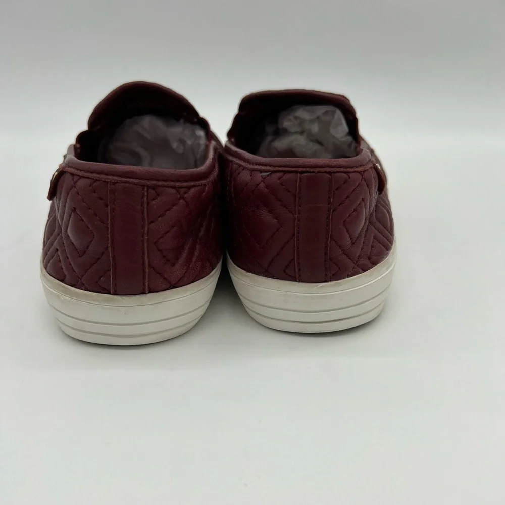 Tory Burch Womens Quilted Slip-On Sneakers Burgundy Wine Size 9 - Picture 6 of 14